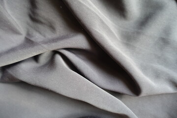 Crumpled thin simple light gray acrylic fabric