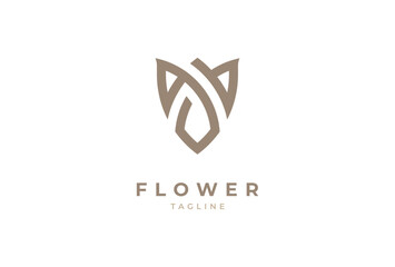 Letter A Flower Logo, Letter A with Flower combination, vector illustration