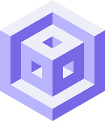 Abstract isometric cube design.  A captivating visual metaphor for depth, complexity, and innovation. Perfect for tech, design, or architecture projects, presentations, and websites.