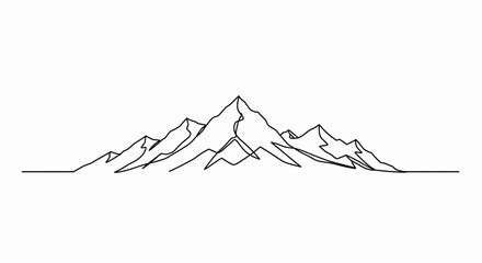 Hand Drawn Mountain Peak Sketch Illustration
