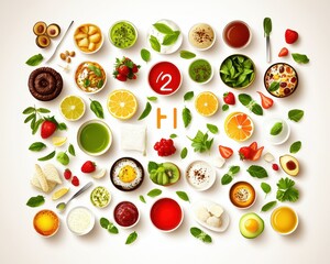 Colorful Arrangement of Natural Ingredients and Fresh Produce Display