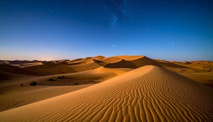 Naklejka premium Starry Desert Night Landscape