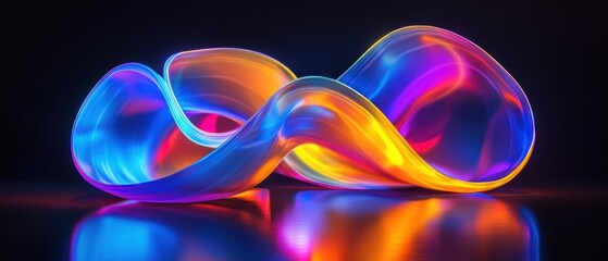 Abstract colorful neon glowing shapes