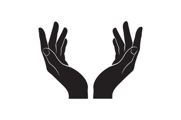Open Hands Silhouette Illustration Raised Hands Vector Graphic