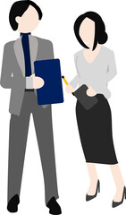 ビジネスウーマン(ビジネスマン)のイラスト	
