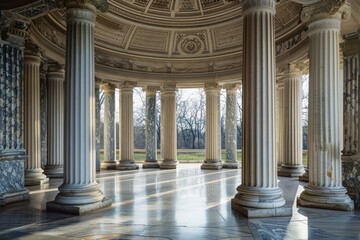 Obraz premium Ionic marble columns architecture building housing.