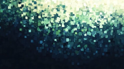 Obraz premium Abstract Pixelated Art, A Modern Mosaic of Blues and Greens Delight