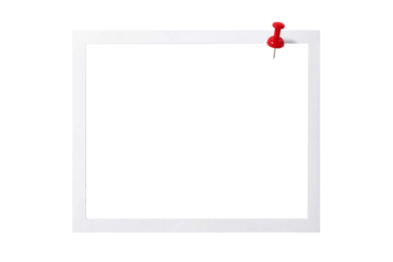 赤い画鋲で留められたポラロイド写真の画像合成用フレーム