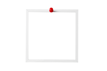 赤い画鋲で留められたポラロイド写真の画像合成用フレーム