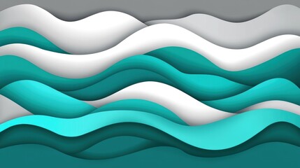 Stylish modern 3D abstract flowing wavy background in shades of blue white and gray color scheme wallpaper design