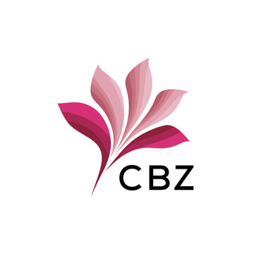 CBZ "Creative Bloom Logo Concept with Gradient Leaves" CBZ Later Logo, Elegant Abstract Floral Logo Design in Pink Shades"
