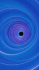 Abstract blurred vortex features concentric circles in varying shades of blue with a dark central point
