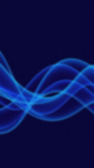 Abstract curved blue lines on a textured navy blue background depicting flowing energy or sound waves