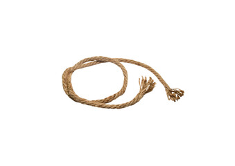 brown rope in the shape of a circle isolated on transparent background. Png image