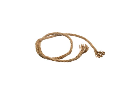 brown rope in the shape of a circle isolated on transparent background. Png image