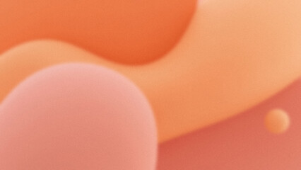 Abstract soft shapes of peach coral and orange tones blend together creating a smooth blurry textured background