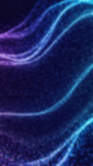 Blurred wavy lines of blue and purple glow on a dark gradient background