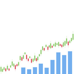 Stock market illustration on white background, flat vector illustration, square composition