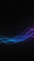 Abstract blue and purple light streams against a dark background a soft and blurry illumination with a gradient effect