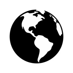 black silhouette of a globe on white background  .svg