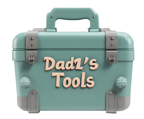 dad's tools toolbox png fathers day giftbox pastel green toolbox handyman dad's box workshop equipment icon png isolated on transparent