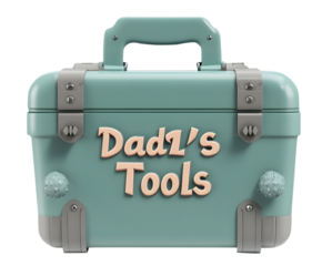 dad's tools toolbox png fathers day giftbox pastel green toolbox handyman dad's box workshop equipment icon png isolated on transparent