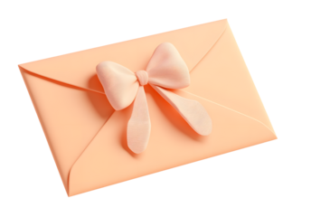 gift envelope with bow 3d illustation png festive gift message png isolated on transparent