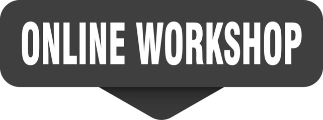 online workshop sticker. online workshop sign on transparent background
