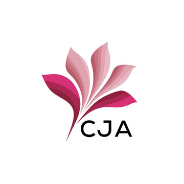 CJA "Creative Bloom Logo Concept with Gradient Leaves" CJA Later Logo, Elegant Abstract Floral Logo Design in Pink Shades"
