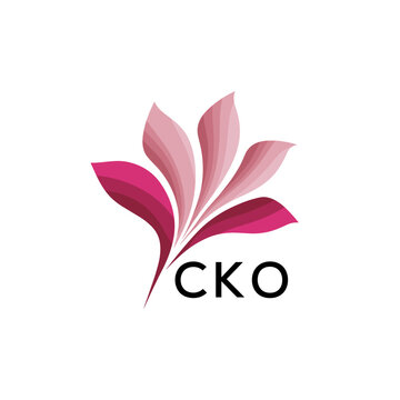 CKO "Creative Bloom Logo Concept with Gradient Leaves" CKO Later Logo, Elegant Abstract Floral Logo Design in Pink Shades"
