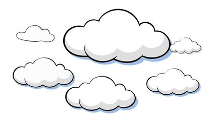 Cartoon clouds illustration set for design