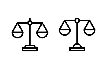 Scales icon vector illustration. Law scale icon. Justice sign and symbol