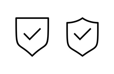 Shield check mark icon vector illustration. Protection approve sign. Insurance icon