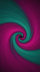 Abstract spiral pattern with blurred magenta and teal colors creating a swirling vortex effect on a vertical gradient