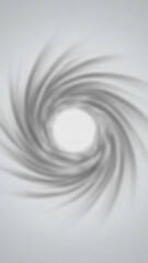 Abstract blurred vortex with a central white circular shape on a gray gradient background