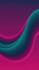 Wavy teal and magenta ribbon like pattern across a gradient dark blue and pink textured background