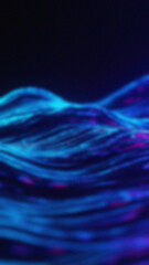 Abstract rendering of simulated waves with light blue and magenta accents on a dark background
