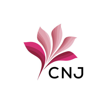 CNJ "Creative Bloom Logo Concept with Gradient Leaves" CNJ Later Logo, Elegant Abstract Floral Logo Design in Pink Shades"
