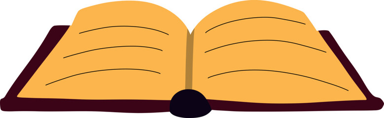 Open Book with Yellow Pages