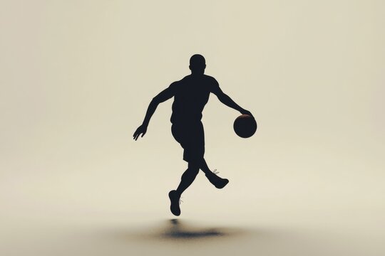 Dynamic basketball player dribbling studio setup action shot minimalist background low angle sports performance