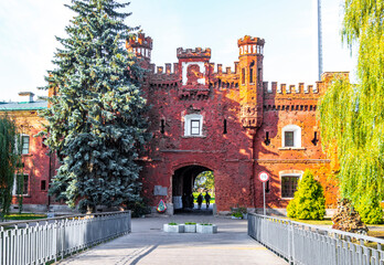 Old Brest Fortress castle building walls and gates ruins Belarus.