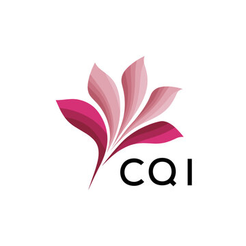 CQI "Creative Bloom Logo Concept with Gradient Leaves" CQI Later Logo, Elegant Abstract Floral Logo Design in Pink Shades"
