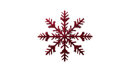 Title: Red Snowflake 3D Render Icon Isolated on White Background