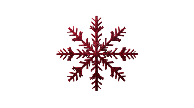 Title: Red Snowflake 3D Render Icon Isolated on White Background