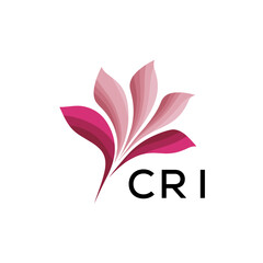 CRI Creative Minimal Nature Logo, CRI Later Logo, Modern Pink Leaf Logo Vector, Elegant Floral Abstract Logo Design. 
