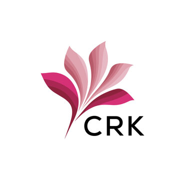 CRK Creative Minimal Nature Logo, CRK Later Logo, Modern Pink Leaf Logo Vector, Elegant Floral Abstract Logo Design. 
