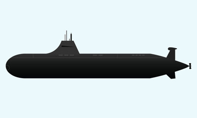 Submarine submerged watercraft with powerful torpedo and underwater warfare