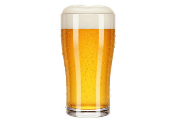 Isolated Cold Glass of Light Beer with Foam
