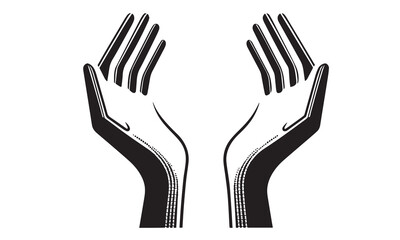 Hand vector silhouette, detailed hand gestures, positions, signs. Ideal arm, hands for illustrations, logos, icons
