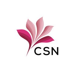 CSN Creative Minimal Nature Logo, CSN Later Logo, Modern Pink Leaf Logo Vector, Elegant Floral Abstract Logo Design. 
